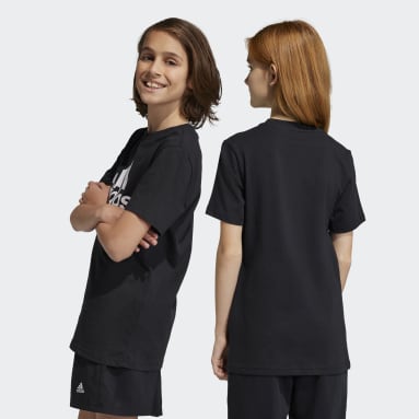 Kids Sportswear Black Essentials Big Logo Cotton Slim T-Shirt
