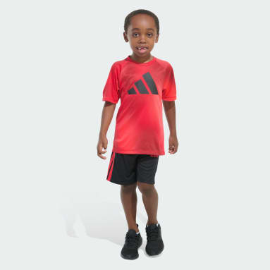 Two-Piece Short Sleeve Raglan Printed Tee and Shorts Set