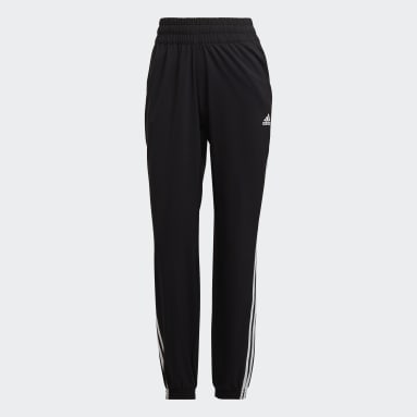 Pantalón TRAINICONS Woven 3 bandas Negro Mujer Gimnasio Y Entrenamiento