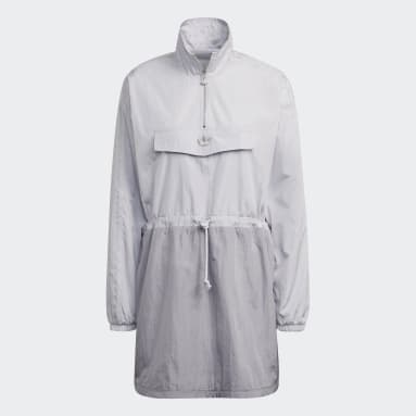 Women Lifestyle Grey Long Sleeve Windbreaker Dress