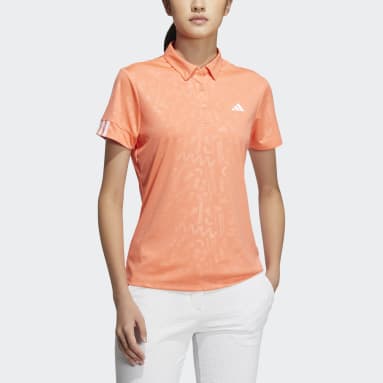 Women Golf Orange AEROREADY Deboss Polo Shirt