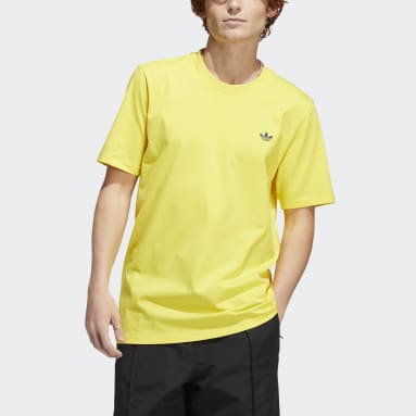 ผู้ชาย Originals สีเหลือง เสื้อยืดโลโก้ Skateboarding 4.0