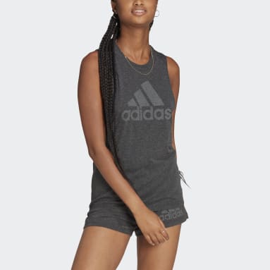 adidas Heathered Tank Top - Black | adidas Canada