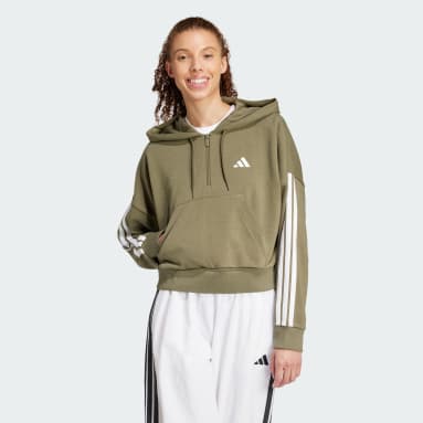 Camisola com Capuz em Moletão 3-Stripes Essentials