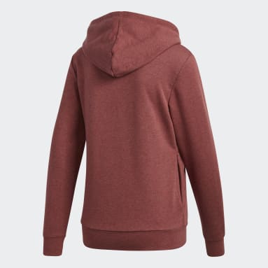 Felpa con cappuccio Essentials Linear Pullover Rosso Donna Sportswear