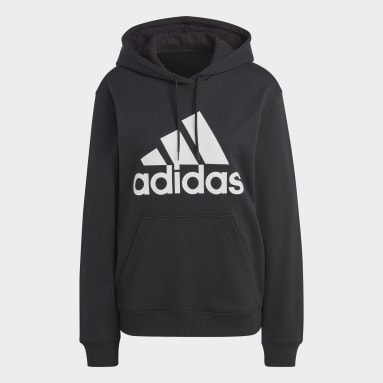 Black hoodie womens adidas sale