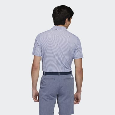 Mænd Golf Blå Ottoman Stripe polotrøje