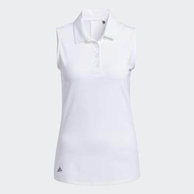 Ultimate365 Solid Sleeveless Polo Shirt Bialy
