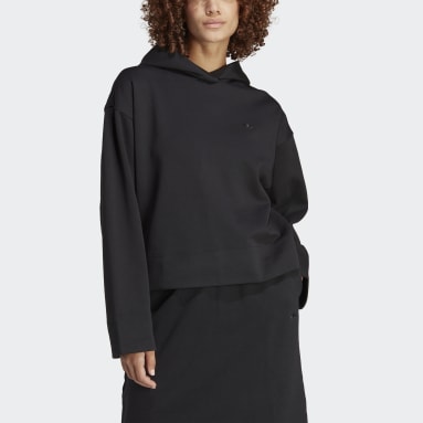 Sudadera corta con capucha Premium Essentials Negro Mujer Originals