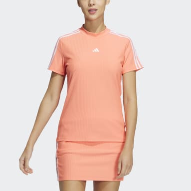 Women Golf Orange 3S 모크넥 셔츠
