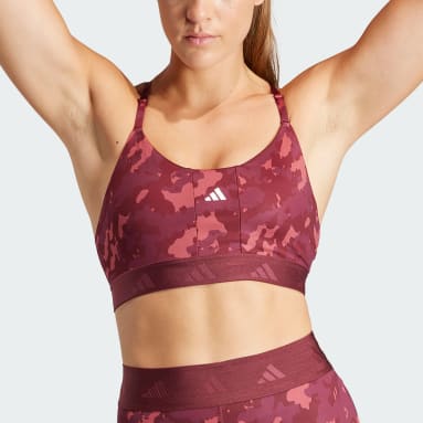 Ženy Cvičení A Trénink červená Podprsenka Aeroreact Training Light-Support Techfit