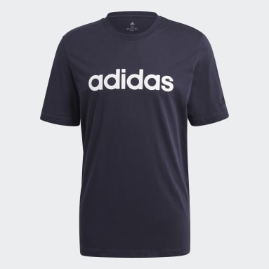 Camiseta Essentials Embroidered Linear Logo Azul Hombre Sportswear