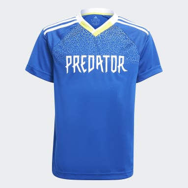 Boys Training Blue Predator Football-Inspired Jersey