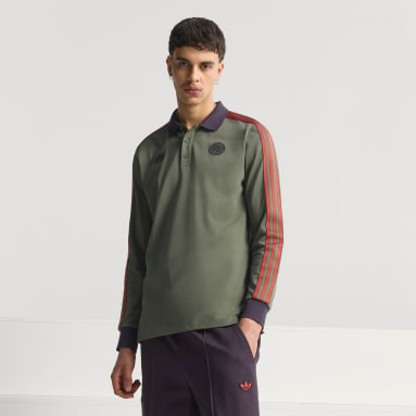 adidas ダークグリーン 長袖ポロシャツ M モノグラム長袖ポロシャツ.jpg