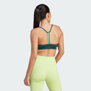 Olive Green Color Lighly Padded Sexy Sports Wired Bra For Women