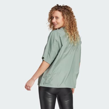 ผู้หญิง Sportswear สีเขียว เสื้อยืดทรงหลวม City Escape