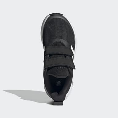 Kids Sportswear Black FortaRun Double Strap Running Shoes