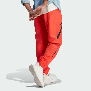 Pantalon en toile colorblock rouge Hommes Sportswear