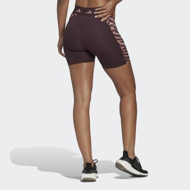 Calções de Cintura Subida Techfit Hyperglam Vermelho Mulher Ginásio E Treino