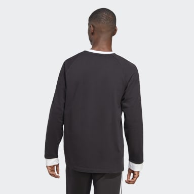 Men Originals Black Adicolor Classics 3-Stripes Long-Sleeve Top