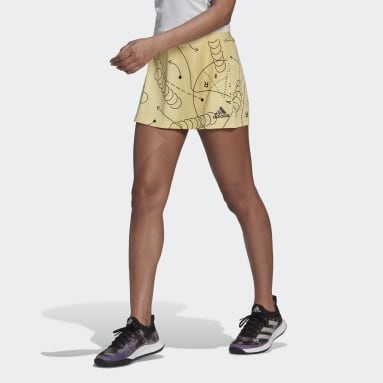 Women Tennis Yellow Club Tennis Graphic Skirt