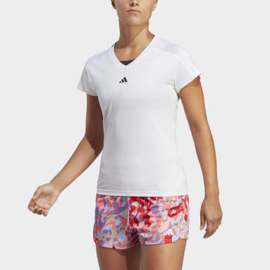 Camiseta Minimalista AEROREADY Train Essentials Cuello en V Blanco Mujer Training