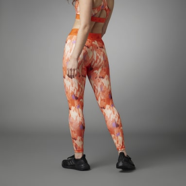 ผู้หญิง Gym & Training สีส้ม กางเกงรัดรูปเจ็ดส่วน Lift Your Mind Techfit