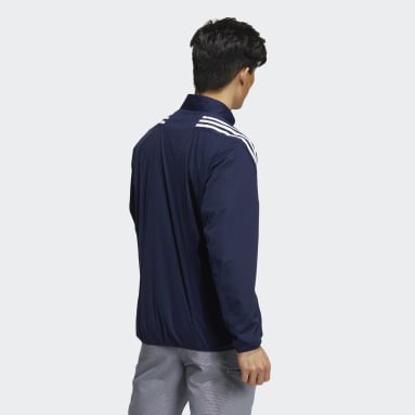 Men Golf Blue WIND.RDY 3-Stripes Long Sleeve Jacket