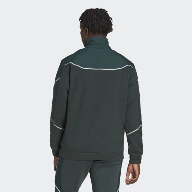 Men Sportswear Green Essentials Reflect-in-the-Dark Polar Fleece Quarter-Zip Top