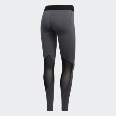 Women Training Grey Techfit Long Tights