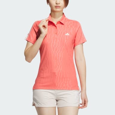 Women Golf Red HEAT.RDY Debossed Polo Shirt