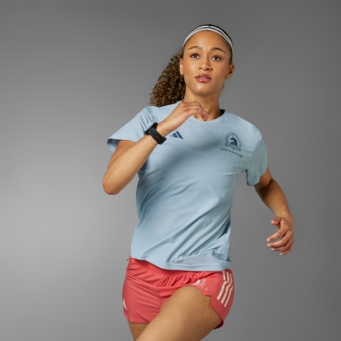 Women's Running Blue Boston Marathon 2024 Own the Run Tee