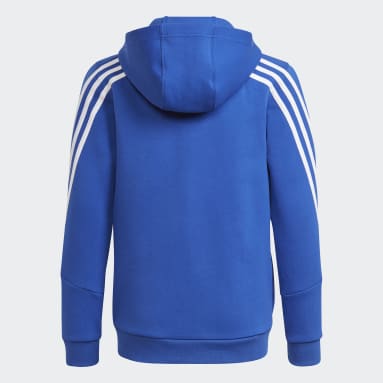 Future Icons 3-Stripes Full-Zip Hoodie Niebieski