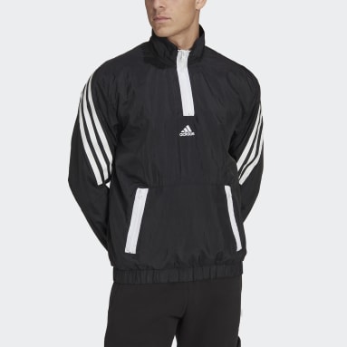 Men Sportswear Black Future Icons 3-Stripes Woven 1/4 Zip Sweater