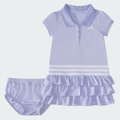Short Sleeve Ruffle Polo Dress Set