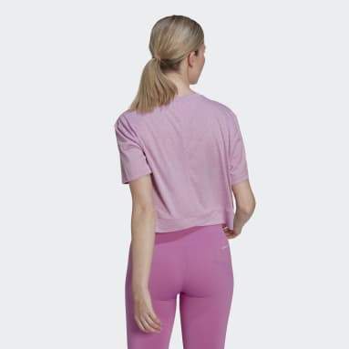 AEROREADY Studio Loose Crop T-skjorte Lilla