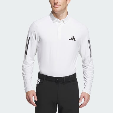Men Golf White AEROREADY Long Sleeve Polo Shirt
