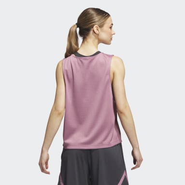 adidas loose crop tank pink and black women