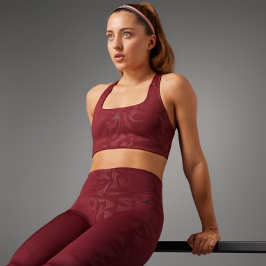 Sutiã de Sustentação Intermédia PowerImpact Bordô Mulher Ginásio E Treino