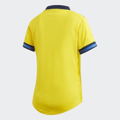 Women Football Yellow Sweden Home Jersey