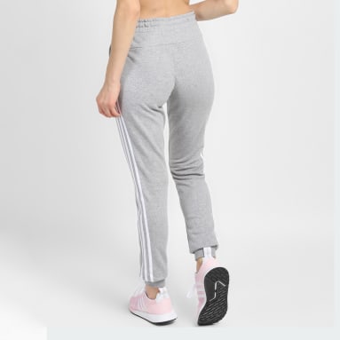 Women Training Grey 3 STRIPED FRENCH TERRY CUFFED PANTS
