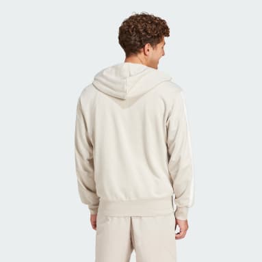 Essentials 3-Stripes French Terry Full-Zip Kapüşonlu Üst