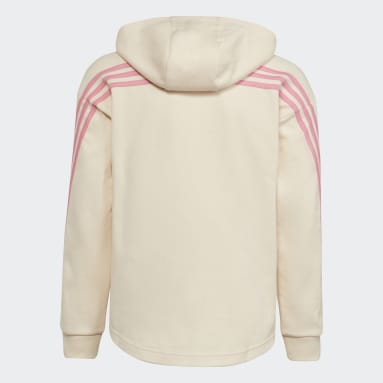 Buzo con Capucha 3 Tiras Full-Zip Beige Niña Sportswear