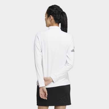 Women Golf White AEROREADY 3-Bar Long Sleeve Polo Shirt