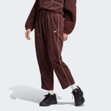 adidas Originals Womens Rib Flared Pant - Brown