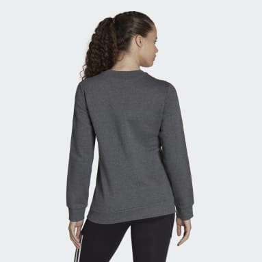 Women's Essentials Grey Essentials 3-Stripes Fleece Sweatshirt