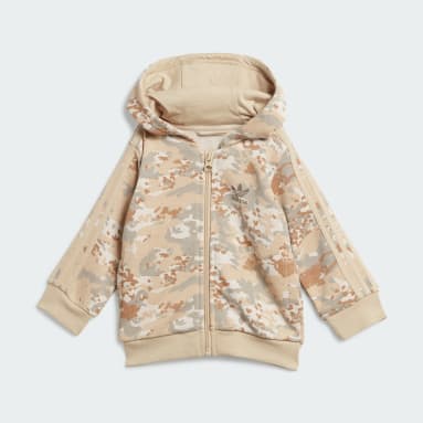 Ensemble veste à capuche entièrement zippée Camo Beige Enfants Originals