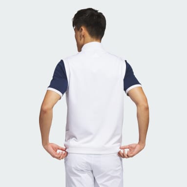 Men Golf White Elevated 1/4-Zip Pullover Vest