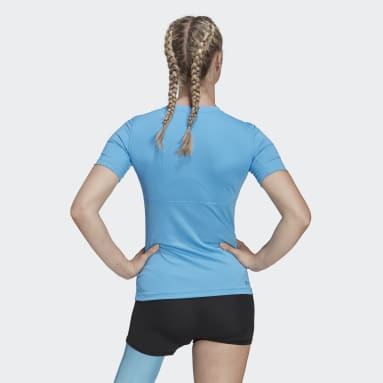 Camiseta Techfit Training Azul Mujer Gimnasio Y Entrenamiento
