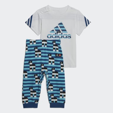 Conjunto adidas x Classic LEGO® Playera y Pants Blanco Niño Sportswear